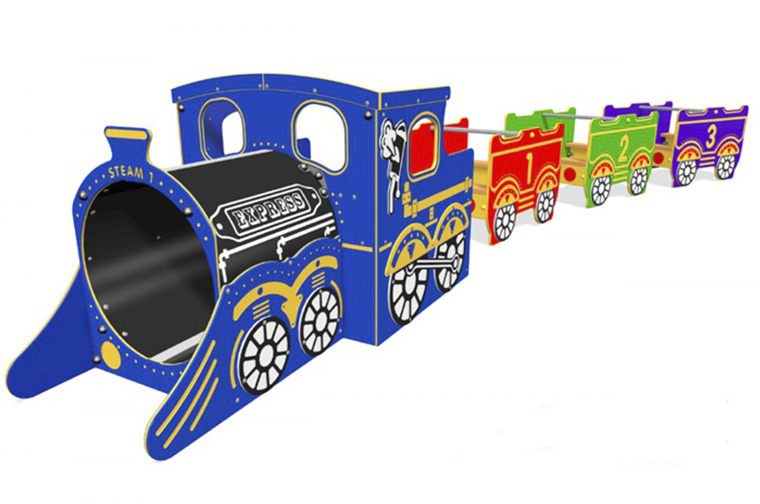 Steam Express Train Outdoor Playground Equipment