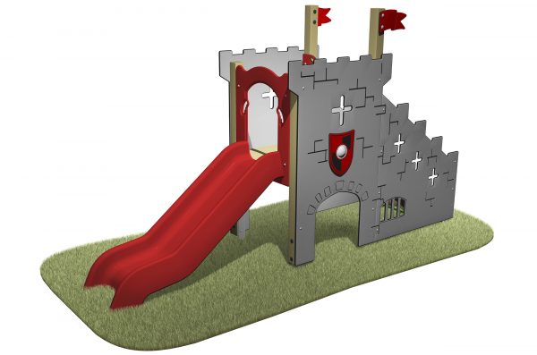 Castle Slide themed unit with a red slide