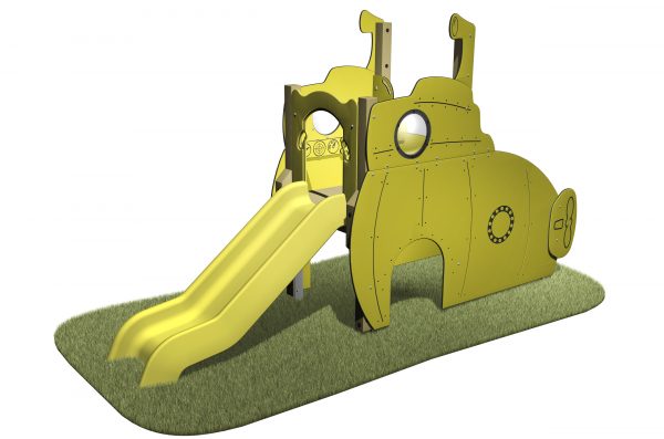 Submarine Slide with themed slides, portholes, periscope and yellow slide