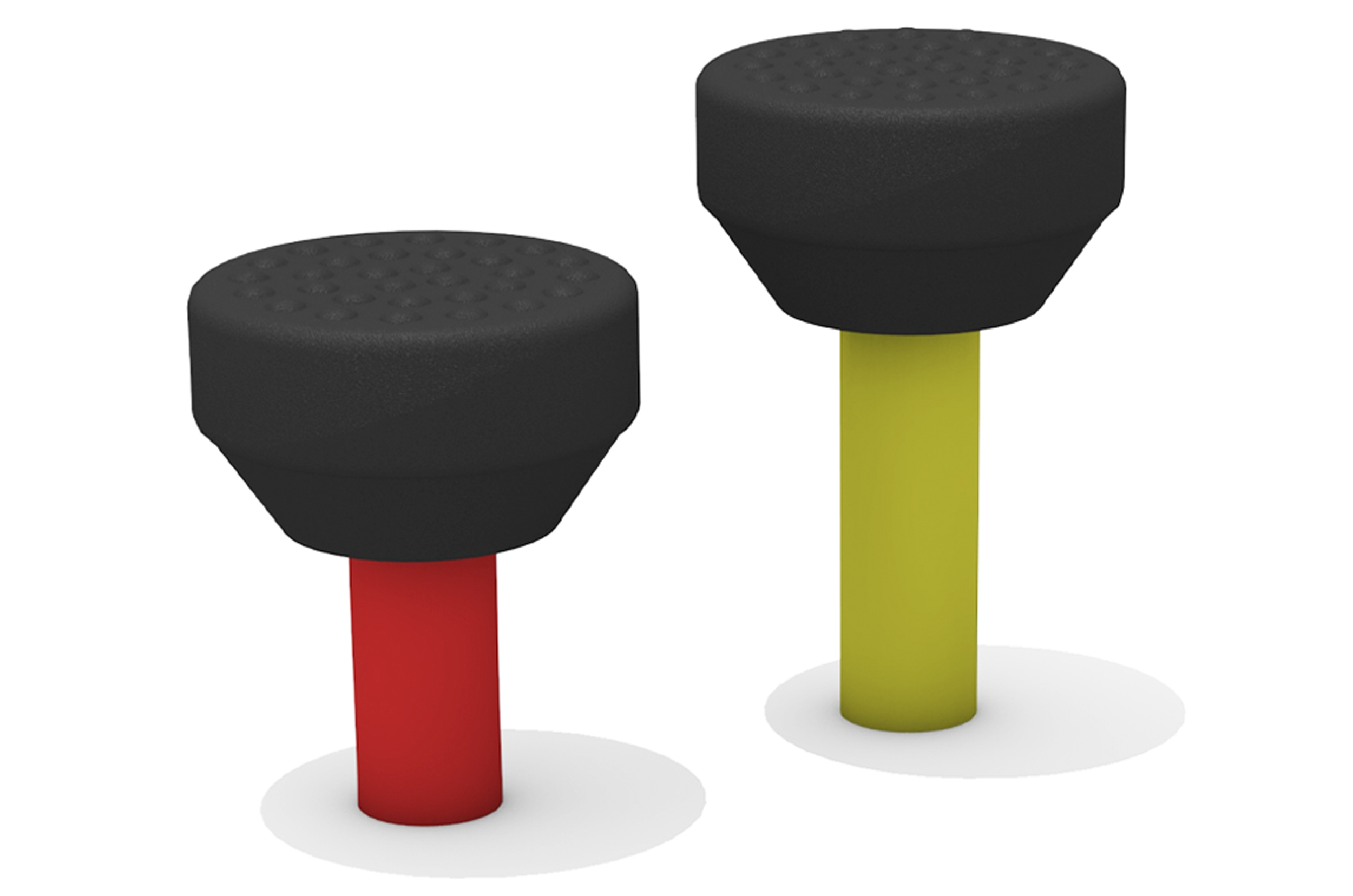 Rubber Stepping Heads - Rubber Tops with Coloured Steel Posts