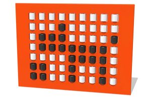 The Roller Pixels Play Panel is an orange panel, it has black and white rotating rollers, which can be used to draw with.